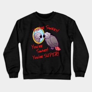 Daily Attitude Affirmations African Grey Parrot Image Crewneck Sweatshirt